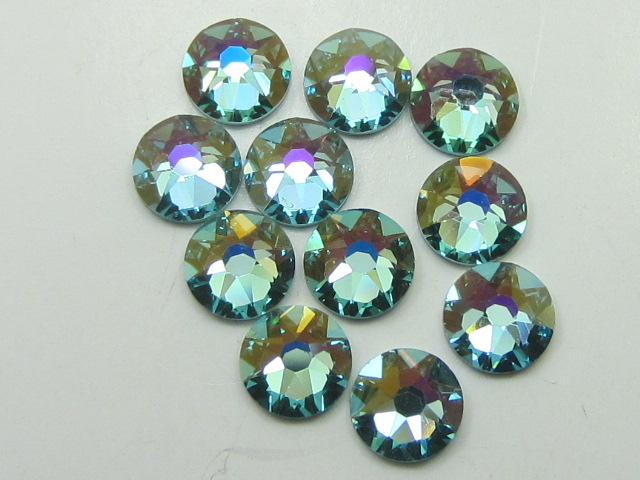 72 pcs. 20ss AQUAMARINE GOLDEN SHADOW FLATBACK European Rhinestones